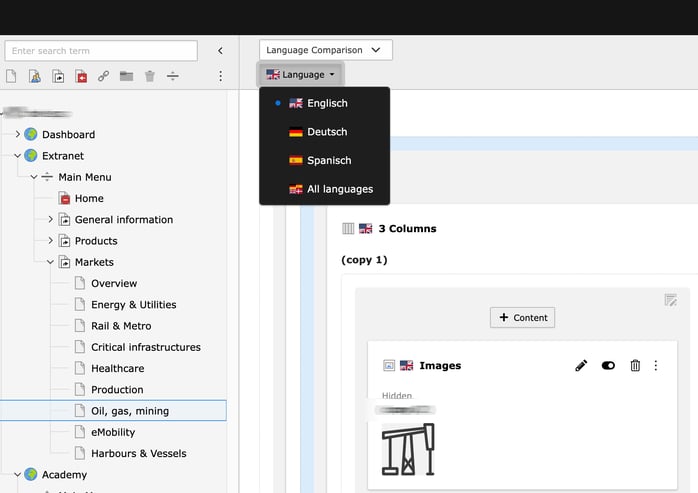 TYPO3 Multi-Language Seiten-Editing