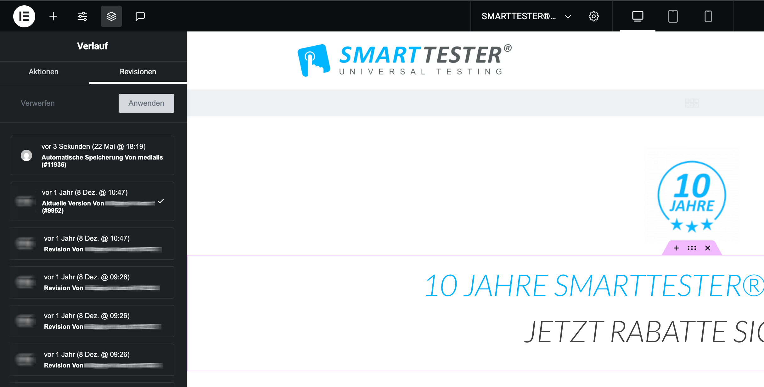 Versionierung in Wordpress