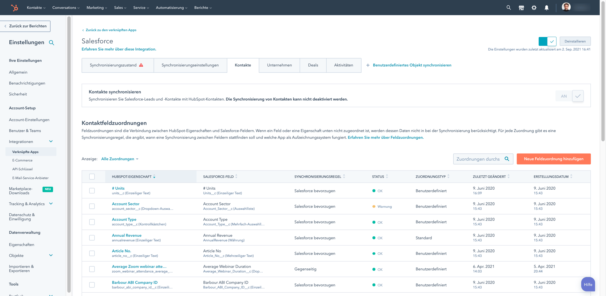 SalesForce Sync HubSpot