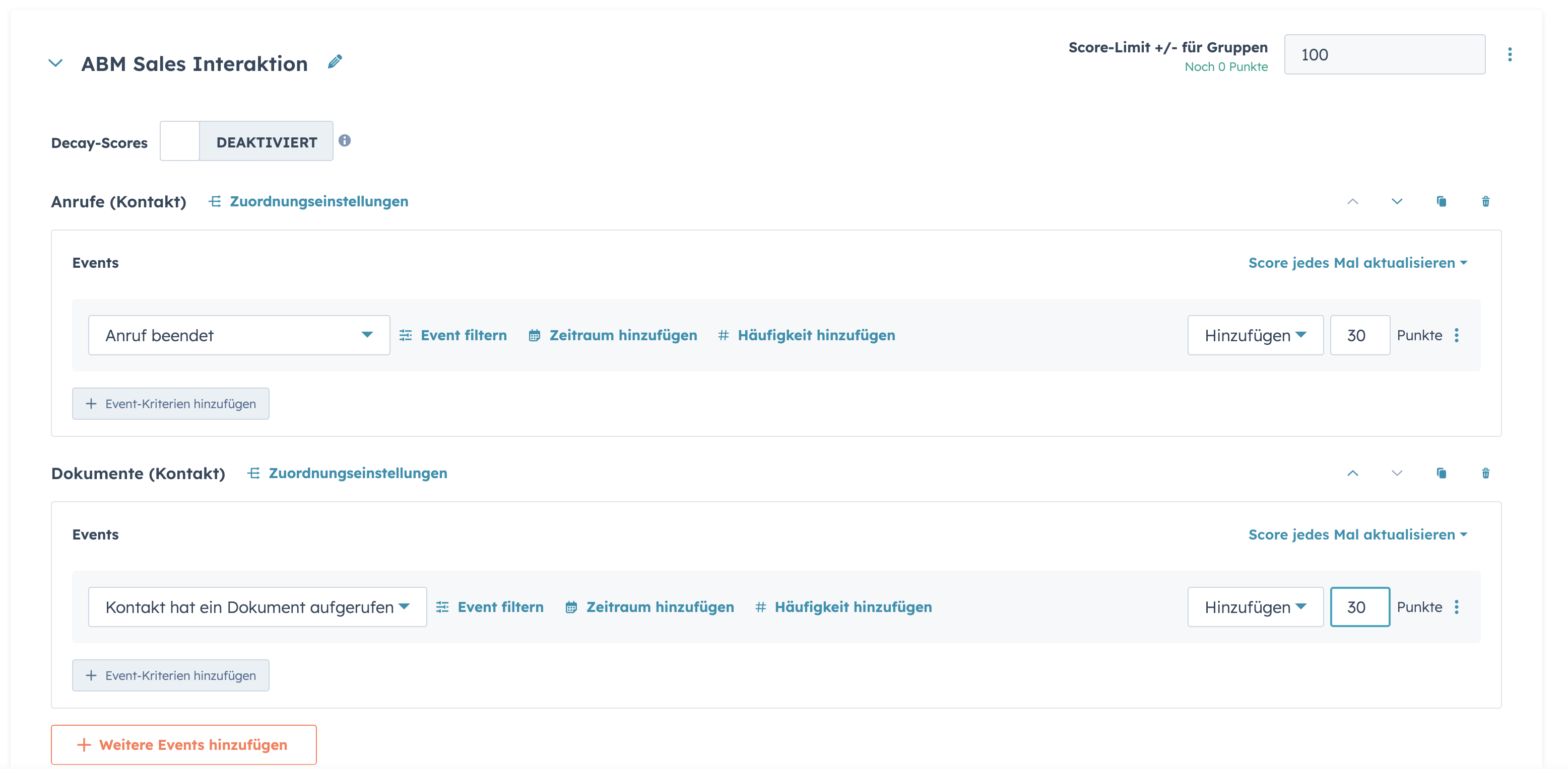 ABM Sales Interaction Score HubSpot