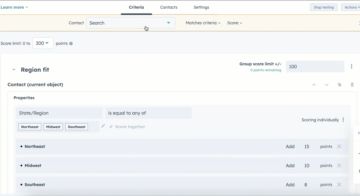 HubSpot Lead Scoring Geo