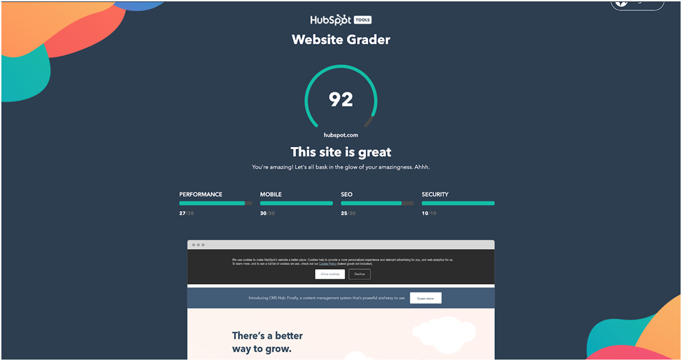 HubSpot CMS Website Grader